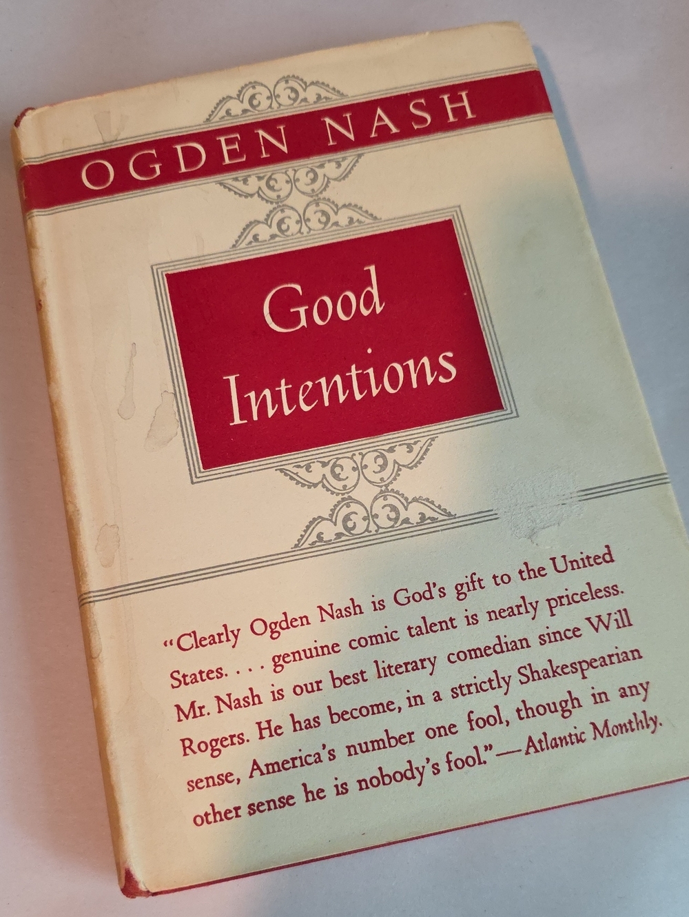 'Good Intentions' by Ogdeb Nash - Vintage Hardcover Book